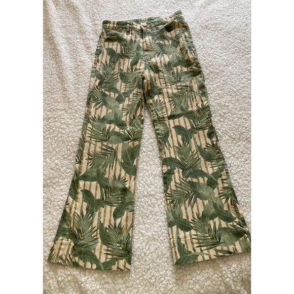 MuMu Blue Show Me Your MuMu Cropped Hawn trouser bamboo palm leaf, size 28 - Picture 2 of 10
